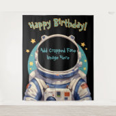 子供の幸せな誕生日スペースマンパーティーの装飾 タペストリー (正面)
