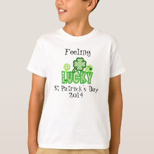 子供の幸運なセントパトリックの日のTシャツのテンプレート Tシャツ