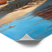 子供の建物サンドキャッスルオンビーチ ポスター (角)