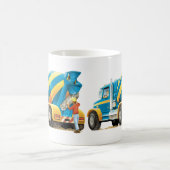 子供の建築のトラックのトラックミキサのマグ コーヒーマグカップ (中央)