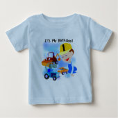 子供の建築の第1誕生日のTシャツおよびギフト ベビーTシャツ (正面)