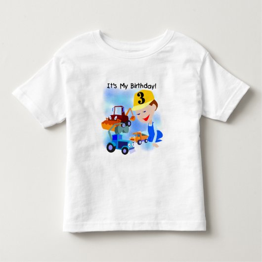 子供の建築の第3誕生日のTシャツおよびギフト トドラーTシャツ (正面)