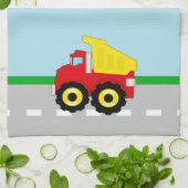 子供の建築Dumptruck キッチンタオル (折り畳み)