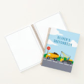 子供の建設トラックテーマスケッチブック ノートブック (内部)