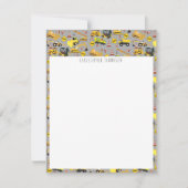 子供の建設トラック柄 子供用 ノートカード (正面)