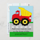 子供の建設用ダンプトラック ポストカード (正面/裏面)