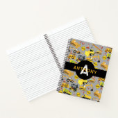 子供の建設用トラックのパターン・モノグラム・ネーム ノートブック (内部)