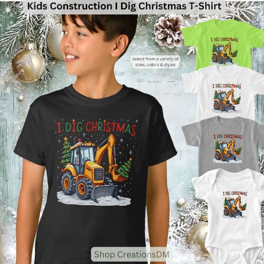 子供の建設 クリスマスが好き! Tシャツ