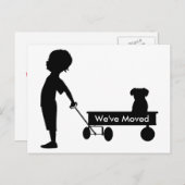 子供の引き上げワゴンの新しい住所 案内ポストカード (正面/裏面)
