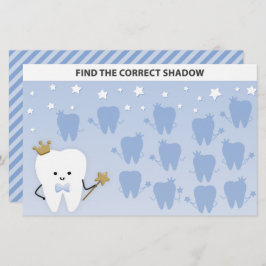 子供の影の検索パズル。First Toothパーティーゲーム。