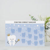 子供の影の検索パズル。First Toothパーティーゲーム。 (スタンド正面)