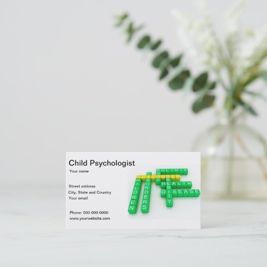 子供の心理学者の精神科医の名刺 名刺 (スタンド正面)