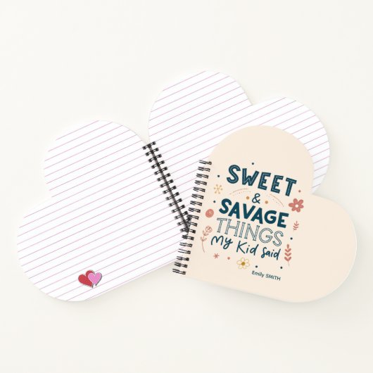 子供の思わず言った名言ポスター「Sweet & Savage Things My Kid Said」 ノートブック (内部)