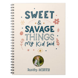 子供の思わず言った名言ポストカード「Sweet & Savage Things My Kid Sai ノートブック