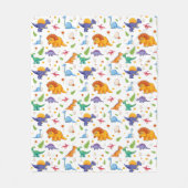 子供の恐竜と卵 フリースブランケット (正面)