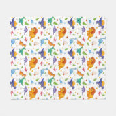 子供の恐竜と卵 フリースブランケット (正面(横))