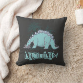 子供の恐竜のステゴサウルスのブルーグレーの枕 クッション (ブランケット)