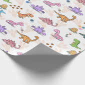子供の恐竜のパーティーラッピングギフトは紙を好む ラッピングペーパー (角)