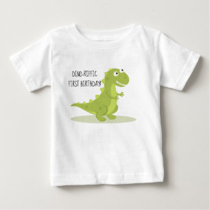 子供の恐竜の最初誕生日のワイシャツ ベビーTシャツ