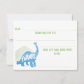 子供の恐竜の誕生日お礼メッセージを埋めよう ノートカード (正面)