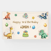 子供の恐竜の誕生日パーティーのバナー 横断幕 (横)