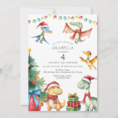 子供の恐竜の誕生日パーティー 招待状 (正面)