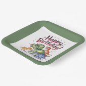 子供の恐竜の誕生日 ペーパープレート (傾斜あり)