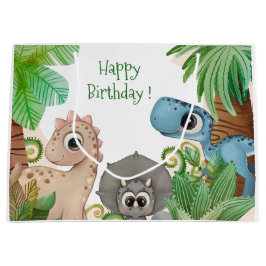 子供の恐竜の誕生日 ラージペーパーバッグ