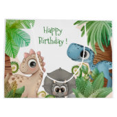 子供の恐竜の誕生日 ラージペーパーバッグ (裏面)