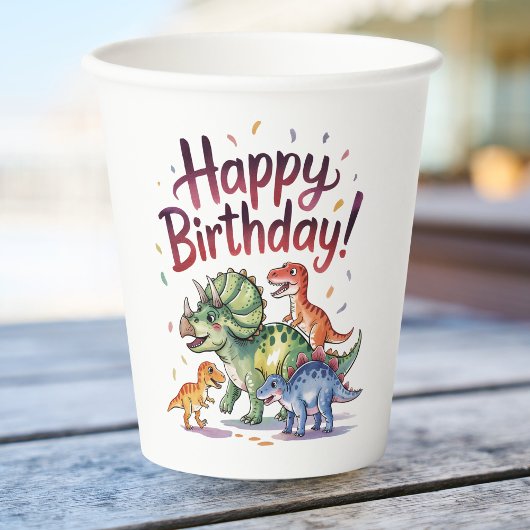 子供の恐竜の誕生日 紙コップ