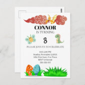 子供の恐竜テーマの誕生日 ポストカード (正面/裏面)