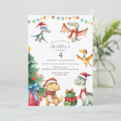 子供の恐竜誕生日パーティー 招待状 (スタンド正面)