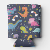 子供の恐竜：カラフルヴィンテージパターン 缶クーラー (裏面)