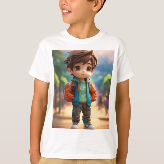 子供の想像力を刺激する"冒険 Tシャツ (正面)
