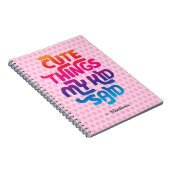 子供の愛らしい一言ギフト 親のためのカスタム ノートブック (右側)