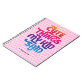 子供の愛らしい一言ギフト - 親へのカスタムプレゼント ノートブック (左側)