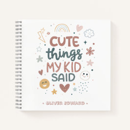子供の愛らしい発言を祝う 遊び心あるタイポグラフィ ノートブック