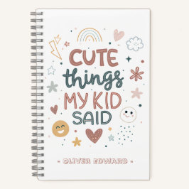 子供の愛らしい発言を祝う 遊び心あるタイポグラフィ ノートブック