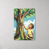 子供の憧れ：鮮やかな現代の木のポスター キャンバスプリント (正面)
