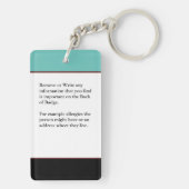 子供の成人医療アラートID識別カード キーホルダー (裏面)