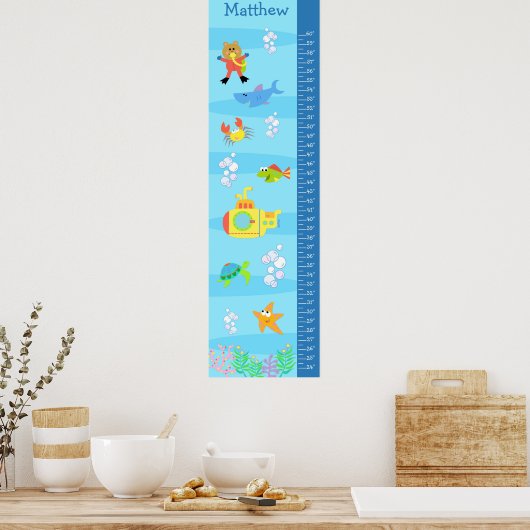 子供の成長チャート – 海 ポスター (キッチン)