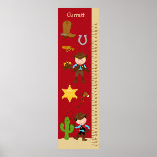 子供の成長チャート – Cowboy ポスター