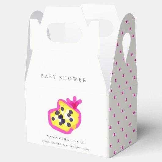 子供の手モダン引きパッションフルーツ赤ちゃんシャワー フェイバーボックス (オープン)