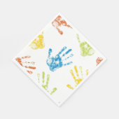 子供の手刷り絵を描 スタンダードランチョンナプキン (角)