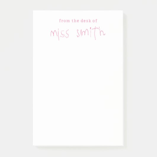 子供の手書きの先生の名前ギフト ポストイット (正面)