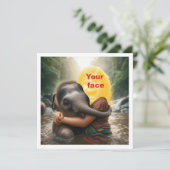 子供の抱き象、写真カードを追加 カード (スタンド正面)