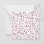 子供の教室でバレンタイン ハートの泡風呂のダックバス ノートカード (裏面)