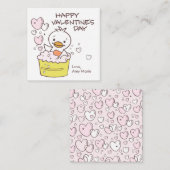 子供の教室でバレンタイン ハートの泡風呂のダックバス ノートカード (正面/裏面)