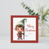 子供の教室のエルフ クリスマス ホリデーカード (スタンド正面)