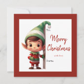 子供の教室のエルフ クリスマス ホリデーカード (正面)